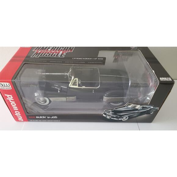 Auto World 1:18 scale 1938 Buick Y-Job Black Convertible NIB - Picture 2 of 6